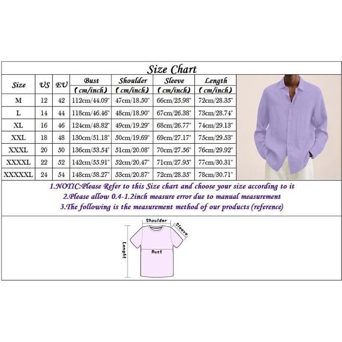 CHEMISE Homme t Coton Lin Dcontract Grande Taille Grande Taille Chemise Ample Col Rabattu Chemise Manches couleurs multiple Couleurs multiples Cdiscount Pret a Porter