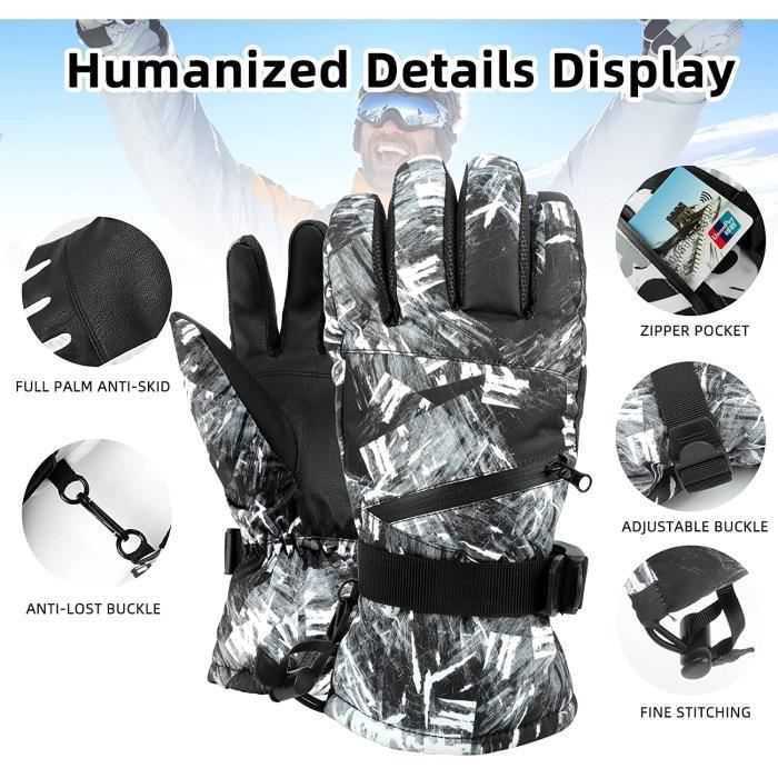 Gants - Moufles De Ski,Gants De Ski D'hiver Pour Hommes,3M,en Coton