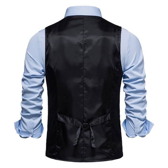 Gilet de Costume Homme a Carreaux Slim Fit Veste Business Sans Manches Col V Kaki Marron Adulte Homme Kaki Cdiscount Pret a Porter
