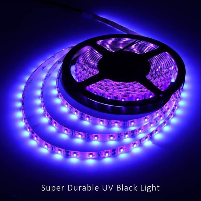 5M UV Ruban LED Lumière Noire,Ruban Lumière UV 12V, Bandeau LED