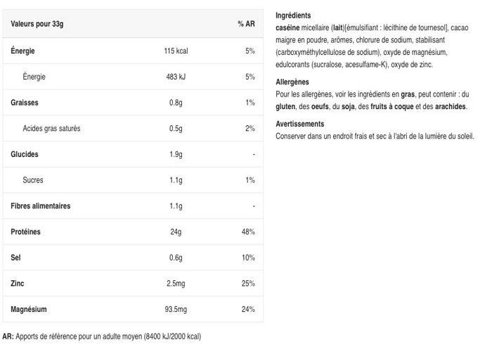 Caséine Optimum Nutrition - Gold Standard 100% Casein - Chocolate ...