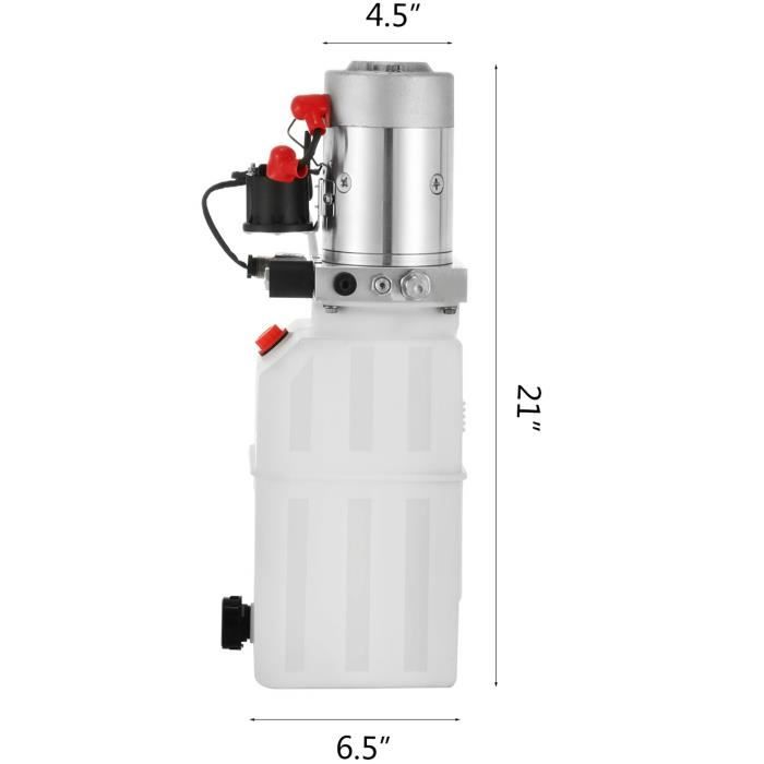 VEVOR Pompe hydraulique 12 V DC ‎ Moteur hydraulique en plastique de 8  litres, pompe hydraulique