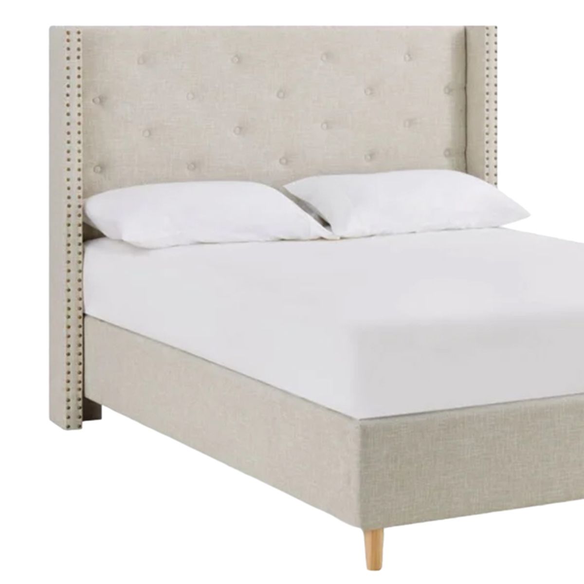 Susan Lit 180x190 Cm En Tissu Capitonne Taupe Achat Vente