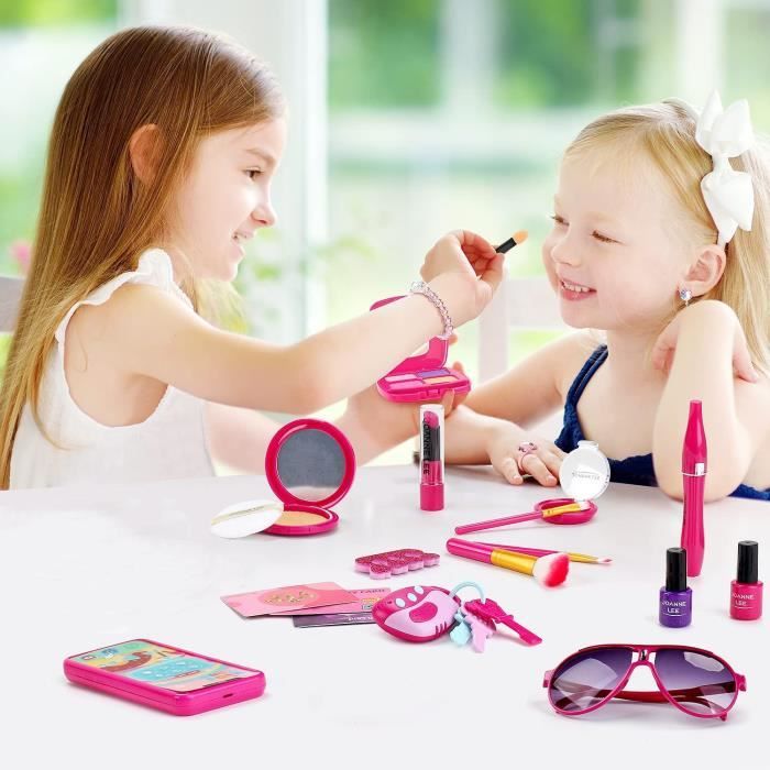 22 pièces semblant enfant jouer maquillage jouets rose maquillage ensemble  coiffure Simulation pour filles habillage - Cdiscount Jeux - Jouets