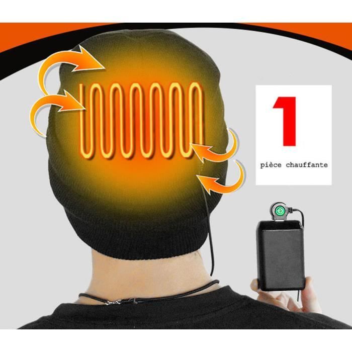 Bonnet Chauffant USB Hiver - 3 Niveaux De Chaleur, Lavable - Pour Ski, Randonnée, Vie Quotidienne