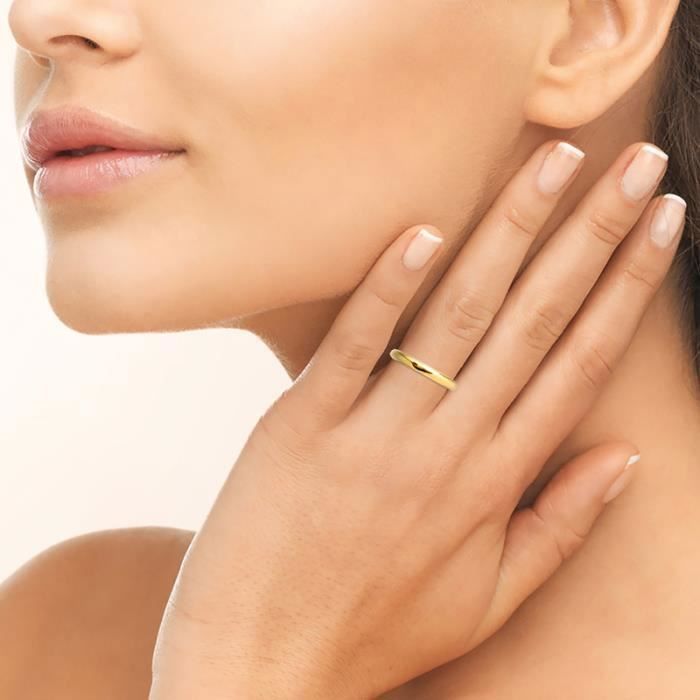 Alliance Jonc Lisse Plaqué Or 18K – Taille 70 – Dolly-Bijoux – Neuf Avec étiquettes