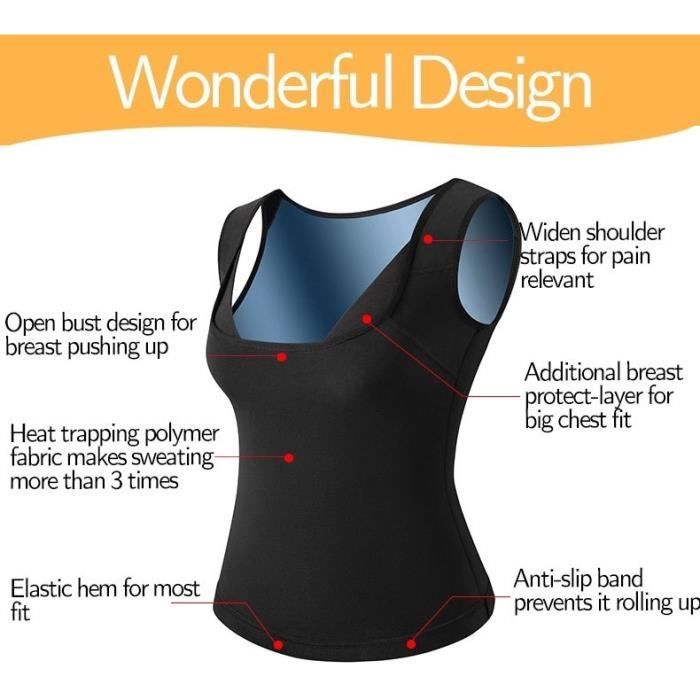 CHUMIAN Gilet Sauna Femme Néoprène – Corset Amincissant Ventre Plat, Débardeur Sudation Fitness & Minceur Ultra Efficace