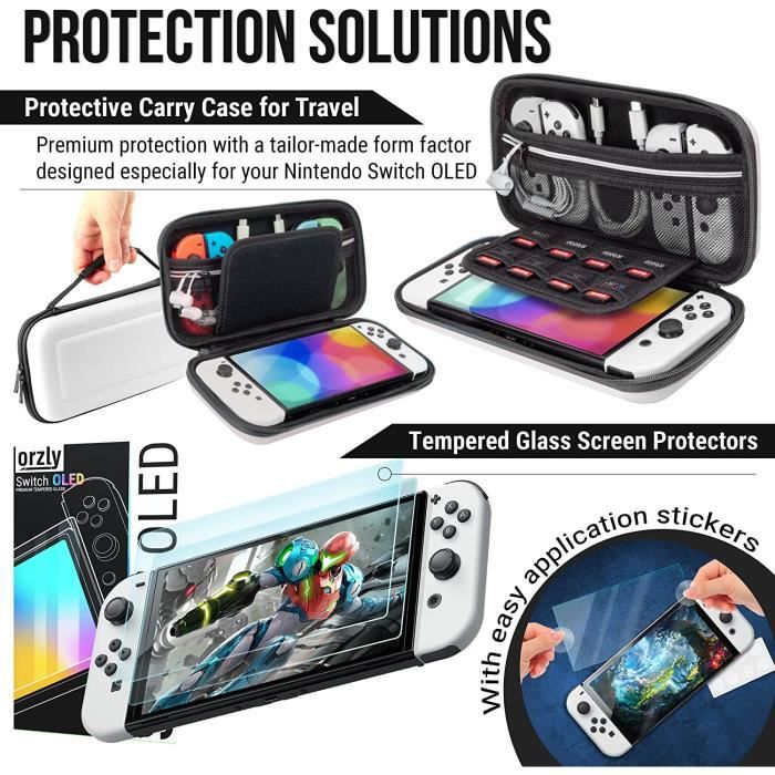 Orzly Accessories Kit Bundle Compatible with Nintendo Switch OLED
