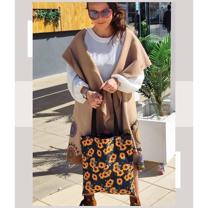 Loxato Tote Bag Aesthetic Sac Cabas Femmes Grand Format 37x42cm