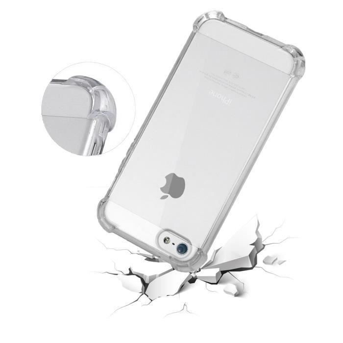 Coque iPhone 5- 5s- SE |GARANTIE A VIE|, WELKOO® Coque iPhone 5s, Housse  iphone 5 en Silicone renforcé Shockproof anti choc couleur