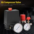 Petit régulateur de soupape de commande de commutateur de pression de compresseur d'air avec des manomètres-YIN-3