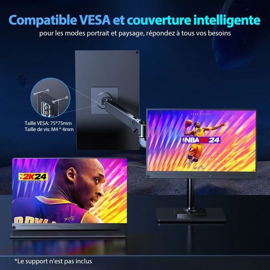 UPERFECT Moniteur de jeu portable 18 pouces 2560*1600 2K 144HZ