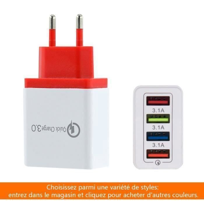 Chargeur Mural USB 4 Ports - Universel IOS/Android - Neuf