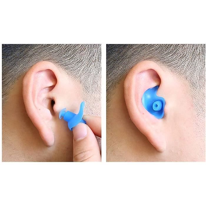 Bouchons Oreille Natation Silicone Réutilisables - Étanches Et Confortables - Avec Boîtier De Rangement