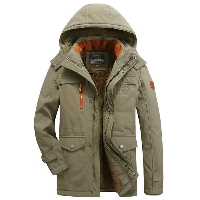 Blouson de Hiver Homme Chaud Doublee Polaire Epais Vert KJEHOME Vert Cdiscount Pret a Porter