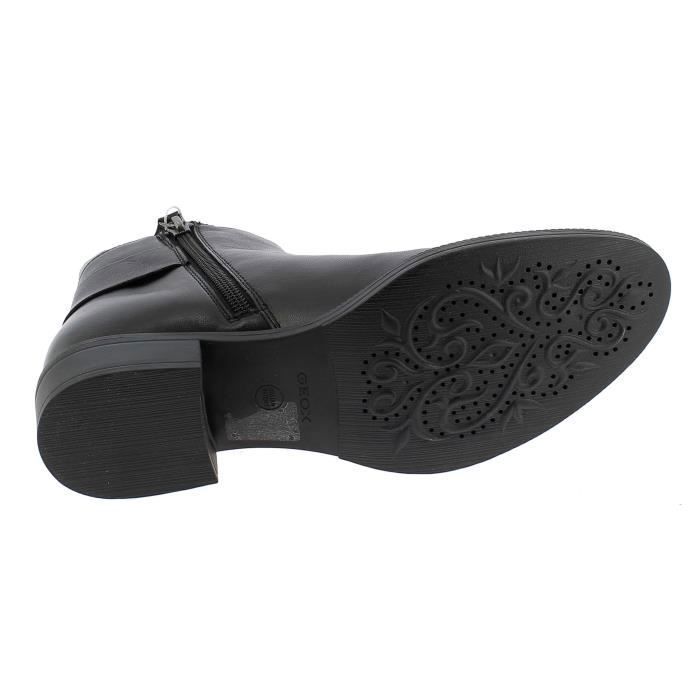 Botte Femme Geox D Laceyin A Cuir Noir Fermeture Zip