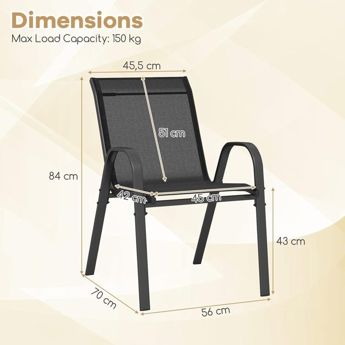 Lot de 4 chaises pliantes de salle à manger EVA / Noir Lot de 4 chaises pliantes de salle à manger EVA / Noir