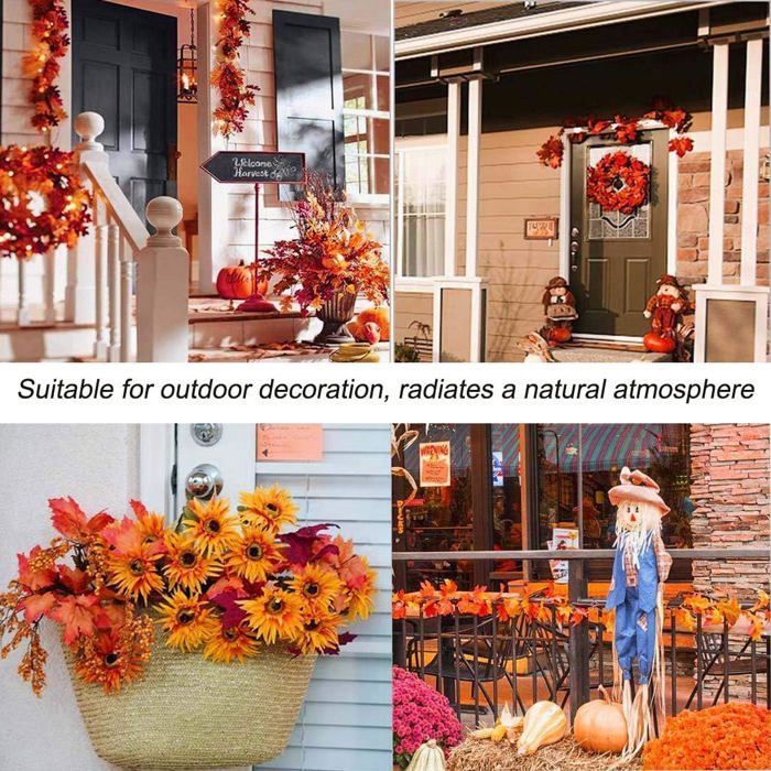 Guirlande Lumineuse Automne 3 Mètres – 30 LED Avec Glands – Éclairage Fixe Ou Clignotant, Piles AA – Décoration Intérieur/extérieur Pour Halloween, Thanksgiving - 8