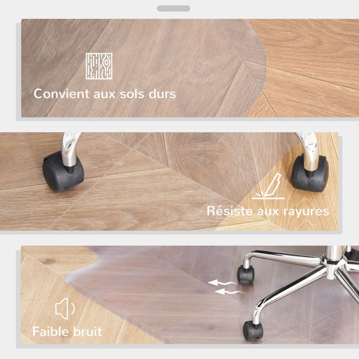 Tapis De Protection Pour Chaise De Bureau - 90x120 Cm, Transparent, Antidérapant - Protège Le Sol Des Rayures