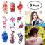 9 Feuilles Tatouage Temporaire Rose Peony Fleur Papillon