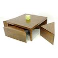Ethnik Chic Table Basse 4 Tabourets Triangle Moken Chene Moyen