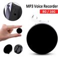 Mini Micro Enregistreur Vocal Espion - 8Go Enregistrement Audio Discret avec Activation Vocale, 192 KBPS, Autonomie de 38 heures-0
