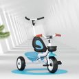 Tricycle évolutif Draisienne pour Enfant de 18 mois à 6 ans - Blanc Bleu - Charge Maximale 35 kg-0