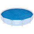 Bâche solaire pour piscine ronde 366cm - Bestway - Tubulaire - Bleu-0