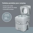 DREAMADE Toilettes Portable, WC Chimique 20L pour Voyage Camping Extérieur, pour Camping Voyage et à Domicile, Charge 100KG, Gris-0