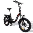 Vélo électrique pliant Fafrees F20 - 250W, 36V 15Ah, 20"*3.0, Shimano 7 vitesses - Noir-0