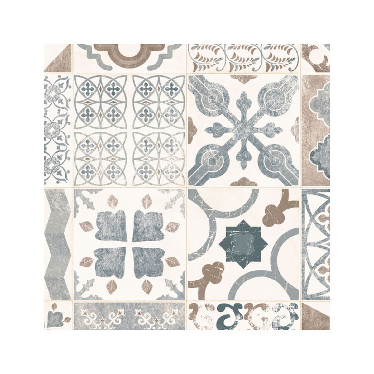9 x 9m - Sol PVC Lino - Imitation Carreaux de ciment naturel 9 x 9m - Sol PVC Lino - Imitation Carreaux de ciment naturel