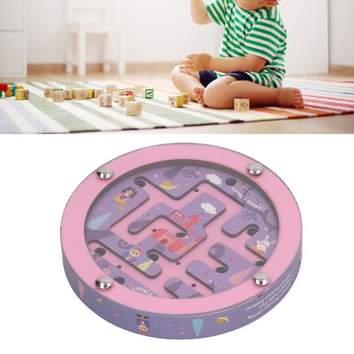 Jeu de labyrinthe du labyrinthe carré : développement de l'intelligence des enfants, jeu d'équilibre inclinable - Canada Jeu de labyrinthe du labyrinthe carré : développement de l'intelligence des enfants, jeu d'équilibre inclinable - Canada