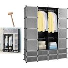 Hengda 16 cubes système d'étagère armoire armoire bricolage armoire armoire de rangement en plastique noir pour chambres avec