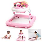 BRIGHT STARTS Trotteur pour bébé fille évolutif et pliable 2-en-1 - Jardin Rose - Cadeau Noel bébé, Musique, Hauteur Réglable