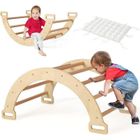 GOPLUS 4 en 1 Arche Escalade Montessori Enfant, Cheval à Bascule en Bois pour Bébés 1-5 Ans,Charge 50KG (Naturel,52x112x41CM) - Jeux - Jouets