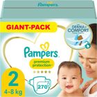 PAMPERS PREMIUM PROTECTION TAILLE 2 270 COUCHES (4-8 KG)