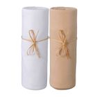 PTIT BASILE Lot de 2 Draps housse bébé 60x120 cm - blanc / cappuccino - 100% jersey Bio