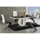 VENTE-UNIQUE Table à manger TWIST - 6 couverts - MDF laqué & Verre trempé - Noir & Blanc