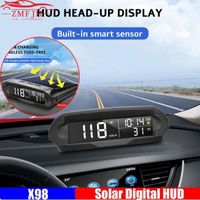 X98 Solar HUD pour toutes les voitures Affichage tête haute sans fil Charge solaire Compteur de vitesse GP