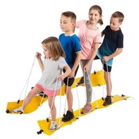 Jeux de société skis Spordas - Jaune/Blanc - 250x15 cm - Adulte - Homme - Travail d'équipe et coordination