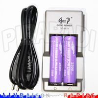 2 PILES ACCUS RECHARGEABLE 18650 3.7V 2500mAh + CHARGEUR CHARGE RAPIDE GD-847A Réf:7