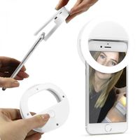 URCOVER Anneau Lumineux LED Light Selfie Ring - Universel - USB Dimmer-Reglable Strobo-Mode en Blanc