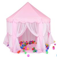 Tente d'intérieur pour enfants - Tente de château de princesse pour filles, salle de lecture pour tente pop-up de théâtre rose pour