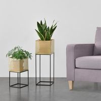 Set de 2 supports de plantes - EN.CASA - Juprelle - Métal - Noir - Design contemporain - Tailles différentes