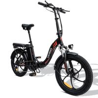 Vélo électrique pliant Fafrees F20 - 250W, 36V 15Ah, 20"*3.0, Shimano 7 vitesses - Noir