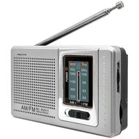 OCIODUAL Mini Poste Radio Portable BC-R2011 Transistor Haut-Parleur Tuner Analogique FM-AM Bouton de Réglage Prise Jack 3.5mm