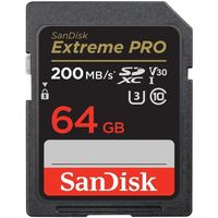 SanDisk SD Carte Mémoire 64Go Extreme Pro SDHC SDXC UHS-I Classe 10 200M-S U3 V30 4K Carte Vidéo version 2022