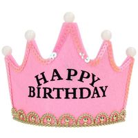 TD® couronne happy birthday lumineuse clignotante enfant flexible accessoire fête anniversaire déguisement fille garçon LED rose