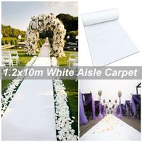 TEMPSA 1.2x10m Tapis blanc Tapis Polyester Pour Mariage Décoration