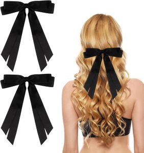 BARRETTE - CHOUCHOU Lot de 2 barrettes à cheveux avec nœud (noir).[Q18